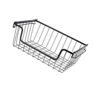 SHINEOFI Black Iron Mesh Fruit Basket, Practical Snack Storage Container, Square Mesh Basket for Kitchen and Home Organization