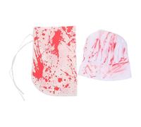 SHINEOFI Bloody Chef Costume Prop Set with Hat and Apron for Adults | Non Woven Fabric, Blood Splatter Look, Easy Setup for Halloween Events, Photoshoots and Theatre Use