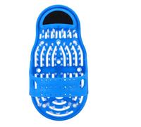 SHINEOFI Blue for Dual Shower Scrubber Design with Bristle Foot and Suction Cup Base Non-Slip Cleaner Washer Home Use Feet Suitable for Seniors and Those with Limited Mobility