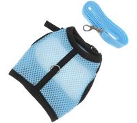 SHINEOFI Blue Mesh Cloth Guinea Pig Pulling Strap with Even Pressure Distribution and Choking Prevention, Small Animal Leash for Hamster and Rabbit Indoor Use