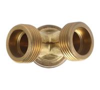 SHINEOFI Brass Efficiency 2 Way with Hose Garden Splitter Connector Threaded Y Couplings for Leakproof Performance and Maximizing Water Outdoor Faucet Spigot Home Gardening