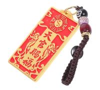 SHINEOFI Brass Feng Shui Amulet Keychain with Hundred Blessings Chinese Character Pendant for Prosperity and Luck Sturdy Brass Material Spiritual Charm for Home Decor and Uplifting Energy
