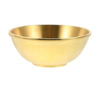 SHINEOFI Brass Offering Bowl 10cm Traditional Round Temple Serving Bowl Holy Water Container for Buddhist Rituals and Meditation Decoration