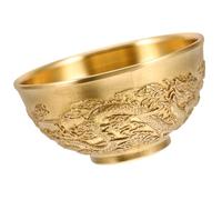SHINEOFI Brass Treasure Bowl Wealth Bowl Feng Shui Ornament Golden Desktop Decor for Home or Office Chinese Style Gift for Family and Friends for Pooja