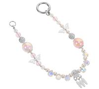 SHINEOFI Butterfly Crystal Beaded Phone Wrist Strap Elegant Mobile Lanyard with Quick Detach for Keys Bags Cameras Durable Alloy and Artificial Crystal Charm for Women