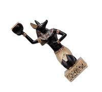 SHINEOFI Candle Holder Ancient Egypt Style Featuring Black Anu at Design Resin Artistic Desktop Decoration for Entry Way Or Kitchen Counter