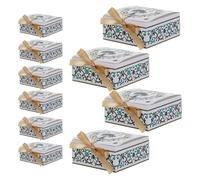 SHINEOFI Candy Boxes Paper Material 10pcs Eid Mubarak with Palm Tree and Moon Design Stackable and Crush-resistant Packaging for Ramadan Home Or Boutique Event Favors