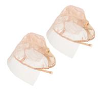 SHINEOFI Cap Lightweight Straps Wig with Lace Adjustable Beige 2pcs and Right Side Parting Skull Cap for Wig Making, Invisible Design for Comfortable Wear, Daily Settings