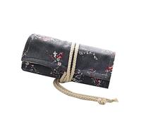 SHINEOFI Capacity Fabric Pencil Case Pouch Organized Pencil Storage Organizer Slots Floral Pattern Rolling Holder for Boys and Girls and Artists