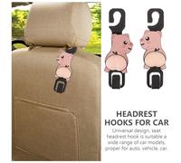 SHINEOFI Car Headrest Hook for Vehicle 1 Pair Cute Soft Silicone Auto Seat Back Hanger Universal Purse Handbag Holder Car Interior Accessories