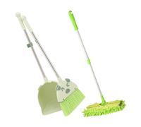 SHINEOFI Cartoon Cleaning Playset Broom Dustpan Mop for Boys Stainless Steel Plastic Broom Prop Educational Role Play Teaching Responsibility and Cleanliness Skills