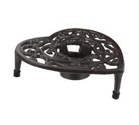 SHINEOFI Cast Iron Teapot Warmer Tripod Burner Stable Sturdy Cast Iron Wax Warmer for Brewing Tea Coffee Milk Decorative Heart-shaped Tealight Holder Vintage Style