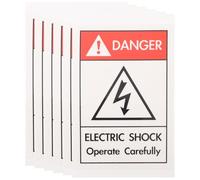 SHINEOFI Caution Labels Strong Adhesive and Wear Resistance Dangerous Warning Signs Stickers 6pcs Pp Synthesized Paper Material to Keep and Ensure Security for Platforms and Home Safety