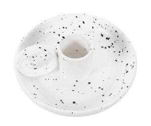 SHINEOFI Ceramic Candlestick Holder for Wood Incense Sticks Stable Flat-bottom Incense Burner Tray for Desktop Decoration Portable White Speckled Ceramic Candle Stand for Meditation and