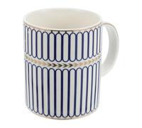 SHINEOFI Ceramic Coffee Cup Blue Striped Pattern Bone China Milk Mug Nordic Style for Home Office Drinking