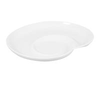 SHINEOFI Ceramic Dumpling Plate with Sauce Holder 6.4 Inch Divided Food Serving Tray for Sushi, Breakfast and Dinner Use