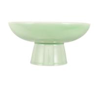 SHINEOFI Ceramic Garden Bird Bath Bowl for Bees and Small Birds, Light Green round Shallow Design with Smooth Surface, for Lawn and Garden Observation and Outdoor Wildlife Feeding