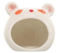 SHINEOFI Ceramic Hamster Hideout Bear Shape Small Pet Nest Cooling Sleeping House for Hamsters, Guinea Pigs, and Chinchillas, Sturdy Small Animal Hideaway for Summer Use