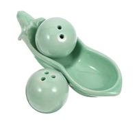 SHINEOFI Ceramic Pea Shape Salt and Pepper Shaker Set Practical Kitchen Spice Containers for Mexican Decor and Wedding Games