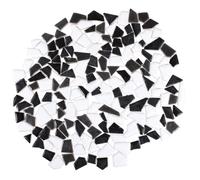 SHINEOFI Ceramics Mosaic Tiles with Irregular Shape, Practical DIY Glazed Tile Pieces for Art Craft Decoration, Convenient to Use Black Mosaic Stones for Bathroom Floor and Creative DIY