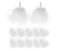 SHINEOFI Cheerleading Pom Poms Easy to Grip Plastic 24pcs White Lightweight Design Mini Pompoms for Outdoor Competitions and Dance Performances