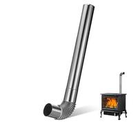 SHINEOFI Chimney Flue for Wood Burning Stove, Stainless Steel Stove Pipe with Elbow & Linear Sections Log Burner Flue Pipe for Fireplace, Boiler, Outdoor Heating