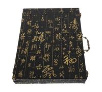 SHINEOFI Chinese Mahjong Organizer Wooden Mahjong Case Large Capacity Carrying Box with Handle for At Home and Outdoor Gathering 33.5X26CM