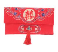 SHINEOFI Chinese Style Large Cloth Wedding Red Envelope 33x25cm Embroidered Brocade Red Packet for Wedding Money and Luck Envelopes