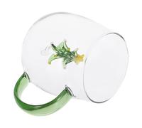 SHINEOFI Christmas Glass Mug with 3D Christmas Tree Inside, Drinking Glass with Handle for Coffee, Tea, Juice, Holiday Party and Home Office Decoration