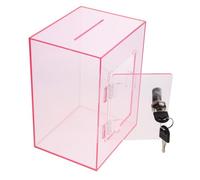 SHINEOFI Clear Acrylic Donation Box with Lock Lockable Tip and Card Collection Case Multi Functional Money Box for Fundraising Suggestions Raffles and Business Use Lightweight Design