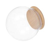 SHINEOFI Clear Glass Dome with Bamboo Base DIY Snow Globe Kit for Preserved Flowers Fairy Lights Miniature Plants Display Case Decorative Cloche for Collectibles Home Decor