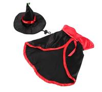 SHINEOFI Cloak Black for Dogs and Cats Vampire Halloween with Wizard Hat, Comfortable Fit Cloth Pet Costume Halloween Pet Cape for Cosplay Events and Everyday Dressup