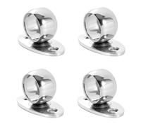 SHINEOFI Closet Rod Flange Sturdy Wall Mount Bracket Stainless Steel Round Ball Top 4pcs Featuring Rust Resistance and Effortless Installation and Replacement for Busy Kitchens