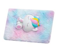 SHINEOFI Colorful Plush Journal Notebook with Fluffy Tie Dye Cover for Soft Secret Diary with Premium Pages and Sturdy Binding for School Holidays and Birthday