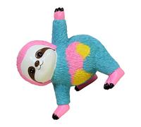 SHINEOFI Colorful Resin Yoga Sloth Figurine Weatherproof Garden Sculpture for Outdoor Decor Cute Animal Statue for Planter Pots and Home Display Gift for Parties and Housewarmings