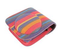 SHINEOFI Colorful Stripe Canvas Instant Camera Bag Protective Case Compatible with Fujifilm Mini 8 Mini 9, Universal Travel Pouch for Instant Camera Accessories