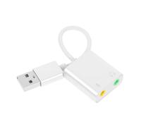 SHINEOFI Convenient Usb Sound Card Adapter Microphone and Headphone Splitter for Pc Gaming Audio Interface Compatible Computers and Tablets Sound Quality Build Silver