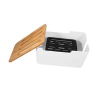 SHINEOFI Cord Management Box with Bamboo Lid Convenient Cable Organizer for Desk Office Study and Home Durable Material Integrated Outlet Design for Storage and Heat Dissipation