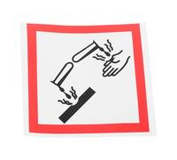 SHINEOFI Corrosive Material Warning Sign Self-adhesive Safety Label 10x10cm Adhesive Decal for Hazardous Chemical Containers Industrial Safety Compliance