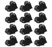 SHINEOFI Cotton Gloves Black 12 Pairs Thick Size M Sturdy Labour Protection Gloves for Working and Inspection