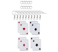 SHINEOFI Creative Assorted Color Playing Card Pattern Pendant Earrings DIY Jewelry Accessories Kit Unique Stylish Plastic Resin Handcraft Making Parts Easy to Install Not Easy to Deform