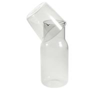 SHINEOFI Creative Glass Cup and Water Kettle in Smoky Color Clear Glass Drinking Bottle for Home and Office Multi-Functional Beverage Glassware for Tea Juice Cocktails