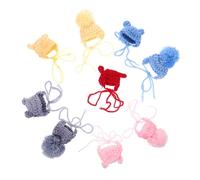 SHINEOFI Creative Hand-Crocheted Small Wool Hats Diy Craft Accessories for Girls Women Decorative Mini Crochet Hats Handmade Tiny Hat Set for Home Holiday Decor