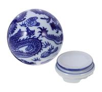 SHINEOFI Creative Mini Ceramic Ball Desktop Decoration, Unique Blue and White Porcelain round Ceramic Ball Statue for Home and Office Décor Accents