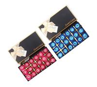 SHINEOFI Creative Rose-shaped Soap Flower Set 2pcs with 18 Scented Rose Soaps Per Box, Color Random, Mother's Day Present for Bath and Home Spa Use Random Color