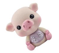 SHINEOFI Creative Shaking Head Pig Ornament Compact Resin Bobblehead for Car Interior Dashboard Decoration and Home Desktop Display Pink Safe Driving Symbol Gift for Drivers