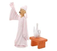 SHINEOFI Creative Writer Figurine of Li Bai with Miniature Wine Table, White Plastic Literary Statue Featuring Spacesaving Design and Fade-resistant Finish, for Bonsai Decor and Home