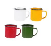 SHINEOFI Crimping Enamel Cup Set 4Pcs Vintage Style Wine Mugs with Smooth Surface and Practical Design, Great for Hiking and Home Use 8X7Cm Mixed Colors