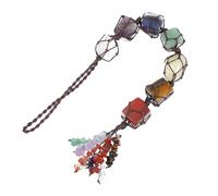 SHINEOFI Crystal Car Hanging with Seven Chakra Semi-precious Stones, Delicate Crystal Ornament for Balcony and Entrance, Creative Design with Scratch-resistant Material