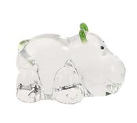 SHINEOFI Crystal Hippo Figurine Mini Sculpture Handcrafted Collectible Animal Statue for Desk and Car Dashboard Elegant Mini Hippo Centerpiece Paperweight for Home and Office Decor